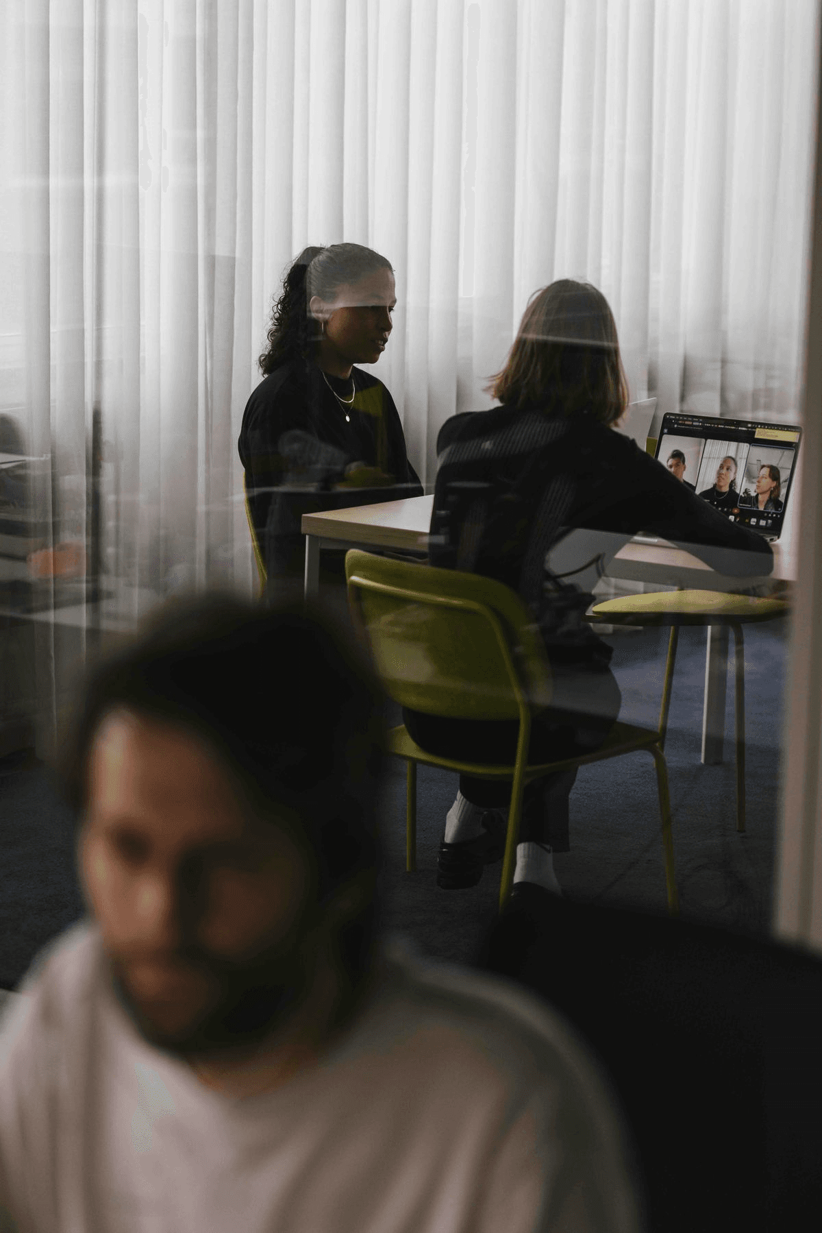 woman working on a table
